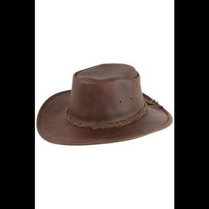 Minnetonka Leather Fold Up Reinforced Brim Hat Smoky Tan
